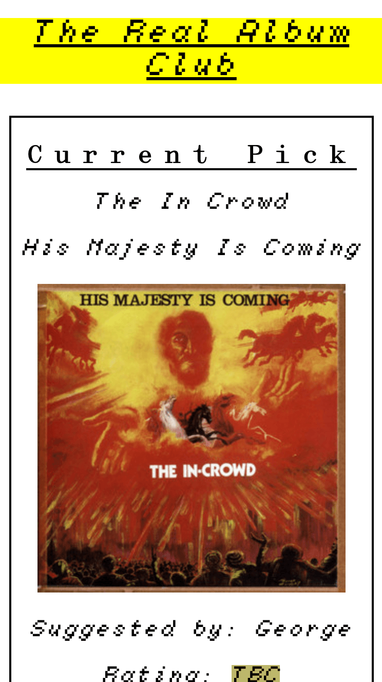Making a website for our Album Club